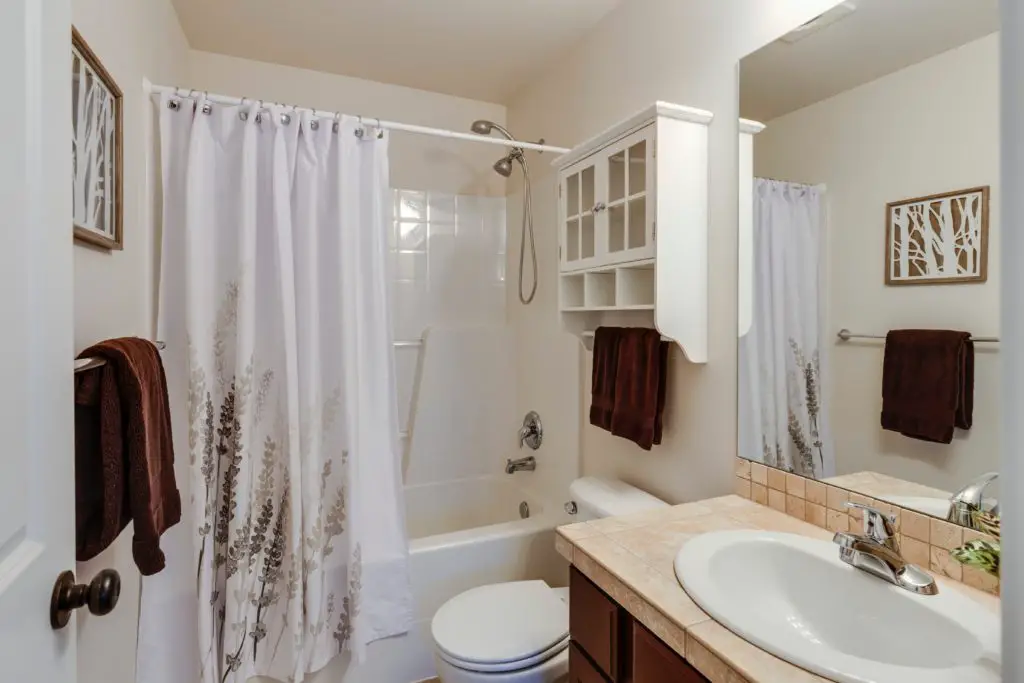 using shower liner for inside bathroom sink