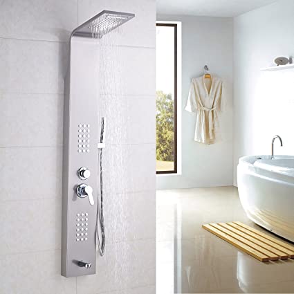 Rozin Bathroom Rainfall Waterfall Shower Panel Set